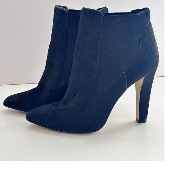 Ava & Aiden Ankle Boots Size 8.5 Black Faux Fur 4in Heel Goth Y2K Witchy Cosplay - Picture 9 of 10